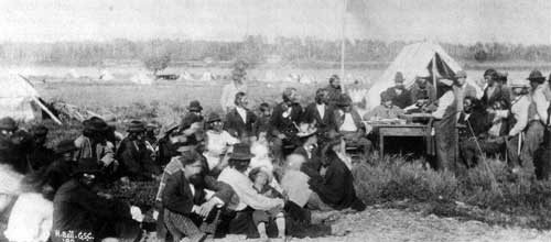  “Paying the 'Treaty Money' to the Indians at St. Peter's, Manitoba.” 1868-1929. 