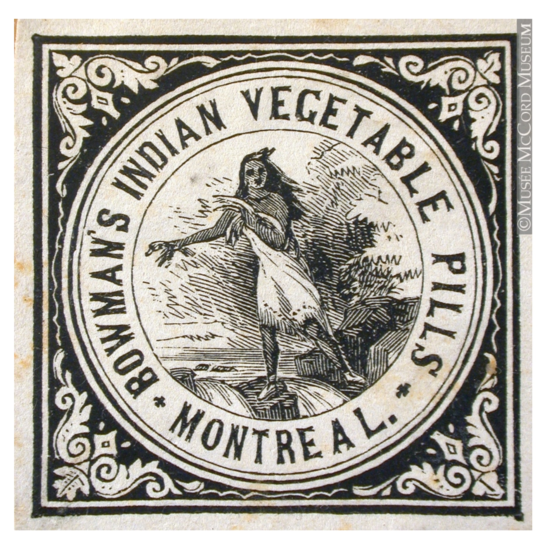 McCord Museum, M930.50.1.893, Commercial label of Bowman's Indian Vegetable Pills