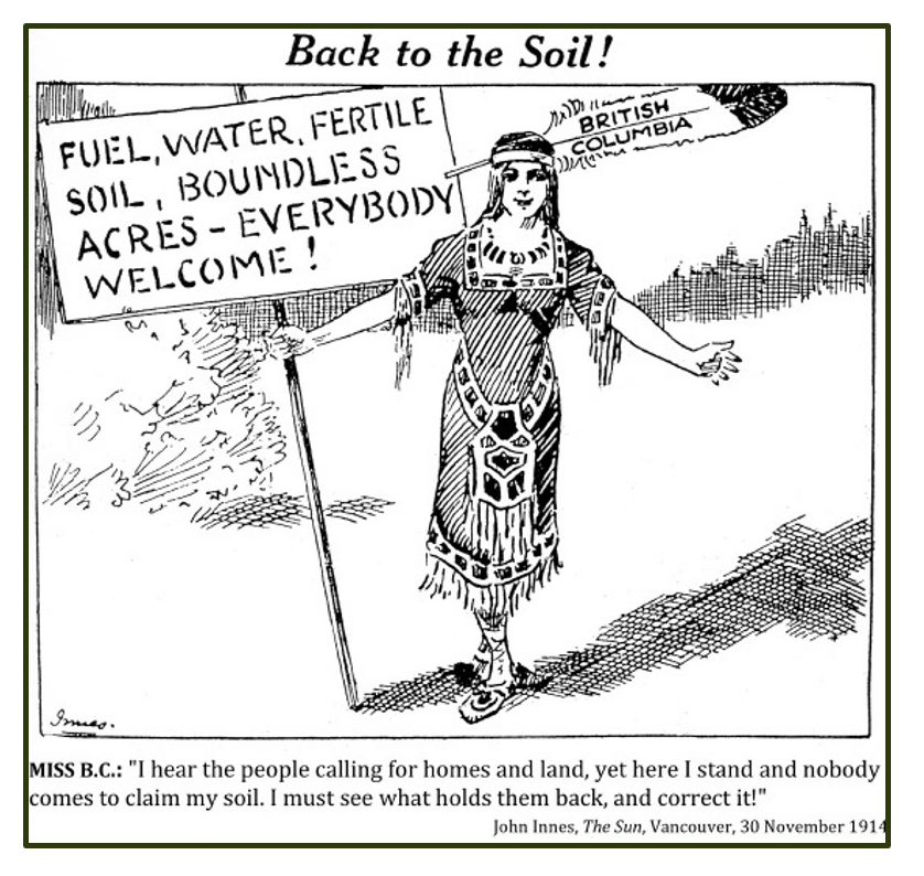 Images like “Miss B.C.” reinforced the idea that Indigenous lands, and specifically Indigenous women and girls, were free to be taken by settler colonists. 