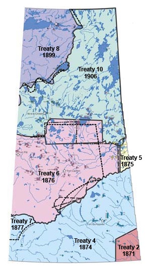 Map of the Numbered Treaties - Office of the Treaty Commissioner 